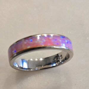 pink opal solid 925 silver